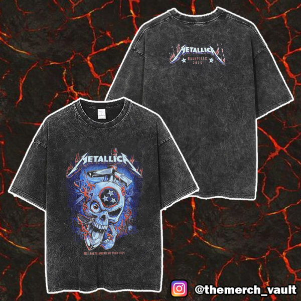 Metallica M72 Nashville Pop-Up Shop Event Tee By Landon Armstrong North American Tour 2025 Limited Edition Unisex Washed T-Shirt