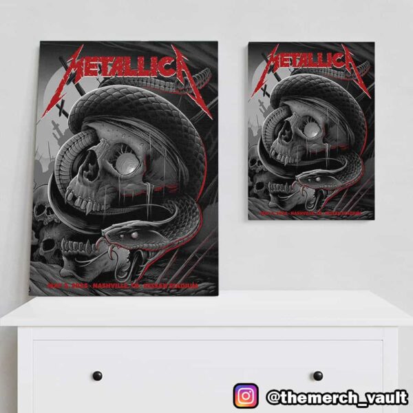 Metallica M72 Nashville Second Night May 3 2025 Event Poster Artwork By Maxxer242 At Nissan Stadium No Repeat Weekend North America Tour Poster Canvas