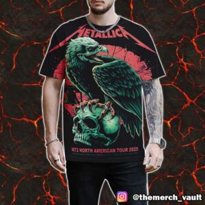 Metallica M72 Philly North American Tour 2025 Philadelphia Eagle Artwork By Brandon Heart 23-25 May 2025 At Lincoln Financial Field All Over Print Graphic T-Shirt, Hoodie