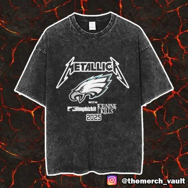 Metallica M72 Philly x Philadelphia Eagles North American Tour 2025 Pop Up Exclusive At 23-25 May 2025 At Lincoln Financial Field Vintage Washed Unisex T-Shirt
