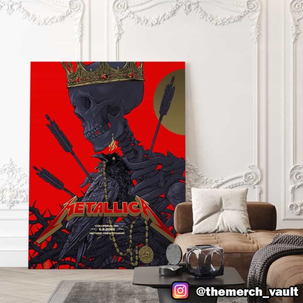 Metallica M72 Sonic Temple Event Poster By Vance Kelly May 9 2025 At Historic Crew Stadium No Repeat Weekend Canvas Poster