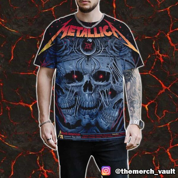 Metallica M72 Sonic Temple Exclusive Pop-Up Shop Poster For Columbus North American Tour 2025 By Maxx242 And Kathleen Goff All Over Print Graphic Tee