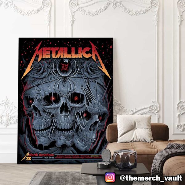 Metallica M72 Sonic Temple Exclusive Pop-Up Shop Poster For Columbus North American Tour 2025 By Maxx242 And Kathleen Goff Canvas Poster