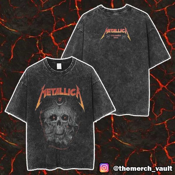 Metallica M72 Sonic Temple Pop-Up Tee Columbus North American Tour May 9 2025 Two Sided Unisex Washed T-Shirt