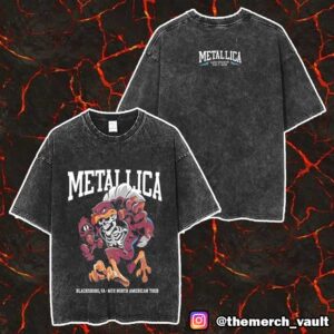 Metallica M72 Virginia Tech North American Tour May 7 2025 At Lane Stadium Blacksburg VA Pop Up Exclusive Tee Two Sided Unisex Washed T-Shirt