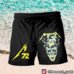 Metallica M72 World Tour 2025 Skull Logo Artwork Shorts