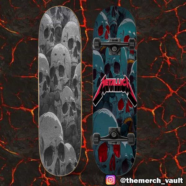 Metallica Skull Head Heavy Metal Logo Artwork New Merch Arrivals 2025 Skatedeck-Skateboard