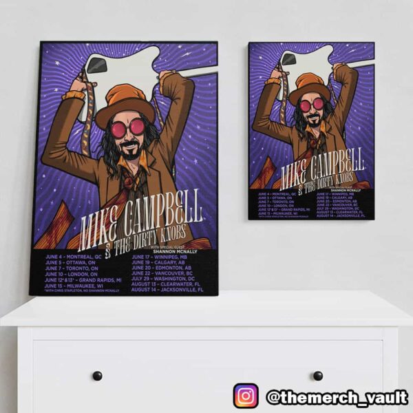 Mike Campbell And The Dirty Knobs With Shannon McNally Tour Dates 2025 Poster Canvas