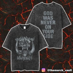 Motorhead x Blackcraft God Was Never On Your Side Merch Unisex Two Sided Washed T-Shirt
