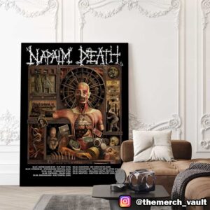 Napalm Death 2025 European Summer Festival Tour July-August Tour Dates Poster Event Poster Canvas Home Decor