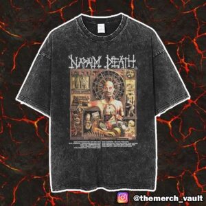 Napalm Death 2025 European Summer Festival Tour July-August Tour Dates Poster Event Vintage Washed Unisex T-Shirt