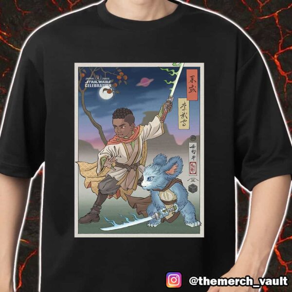 New Star Wars Celebration Japan 2025 Badge Art Final Reveal Characters Kai Brightstar And Nubs Artwork Merch Unisex T-Shirt