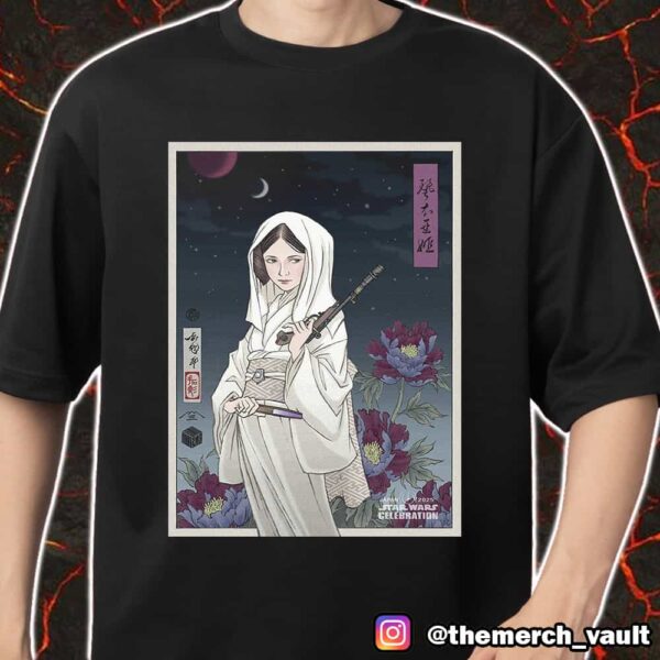 New Star Wars Celebration Japan 2025 Badge Art Final Reveal Characters Princess Leia Organa Artwork Merch Unisex T-Shirt