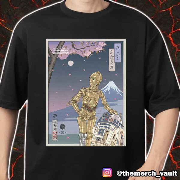 New Star Wars Celebration Japan 2025 Badge Art Final Reveal Characters R2-D2 And C-3PO Artwork Merch Unisex T-Shirt