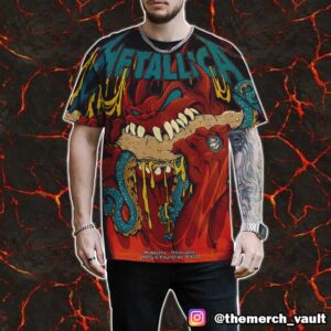 Night 2 Metallica M72 Philly North American Tour May 25 2025 At Philadelphia Pennsylvania Lincoln Financial Field Artwork By Tony Squindo All Over Print Graphic T-Shirt, Hoodie