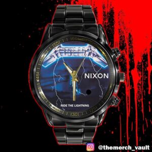 Nixon Logo x Metallica Ride The Lightning Time Teller Black Stainless Steel Watch