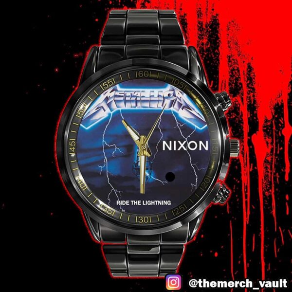 Nixon Logo x Metallica Ride The Lightning Time Teller Black Stainless Steel Watch