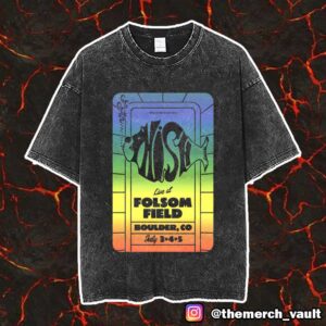 Official Band Merch Phish Live At Folsom Field Boulder CO July 3-4-5 July 2025 Unisex Vintage Washed T-Shirt