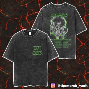 Official Band Total Chaos 35 Years Of Mayhem European Tour 2025 Tour Dates Print On Back Merch Unisex Two Sided Washed T-Shirt