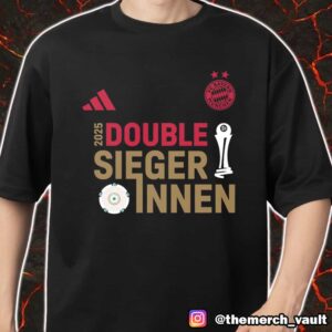 Official FC Bayern Munchen Double Siegerinnen 2025 Adidas Logo Champions Commemorative Merch Unisex T-Shirt