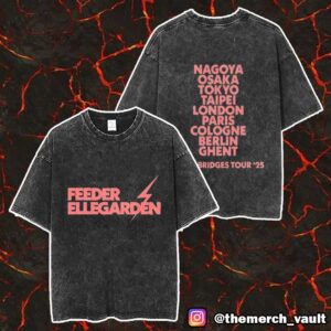 Official Feeder Ellegarden Sonic Bridges Tour 2025 Merch Two Sides Unisex Washed T-Shirt