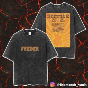Official Feeder New Drop Summer 2025 Festival Limited Edition Merch Unisex Two Sided Washed T-Shirt