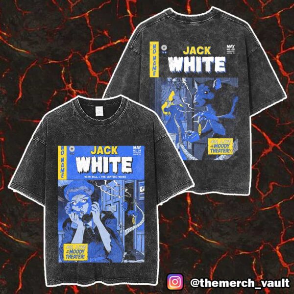Official Jack White No Name Tour Posters For Both Austin Shows By Johnny Dombrowski At ACL Live Moody Theater May 4-5 2025 Unisex Washed T-Shirt