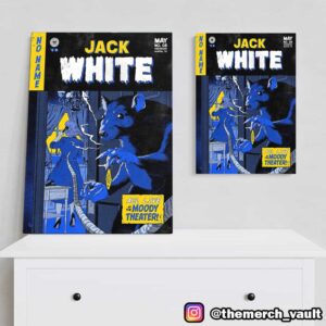 Official Jack White No Name Tour Posters For Night 2 Austin Shows By Johnny Dombrowski At ACL Live Moody Theater May 5 2025 Poster Canvas