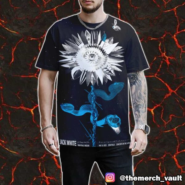 Official Jack White Poster Show May 24 2025 At Edgefield Concerts On The Lawn All Over Print Graphic T-Shirt, Hoodie
