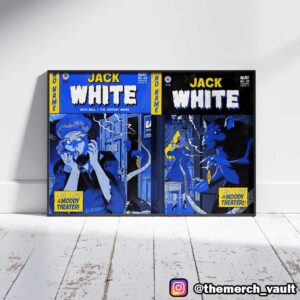 Official Jack White Posters For Both Austin Shows By Johnny Dombrowski At ACL Live Moody Theater May 4-5 2025 No Name Tour Landscape Poster Canvas