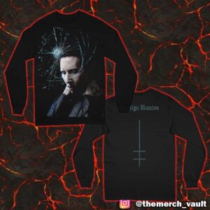 Official Marilyn Manson Shattered Long Sleeve Tee All Over Print Graphic 3D Shirt
