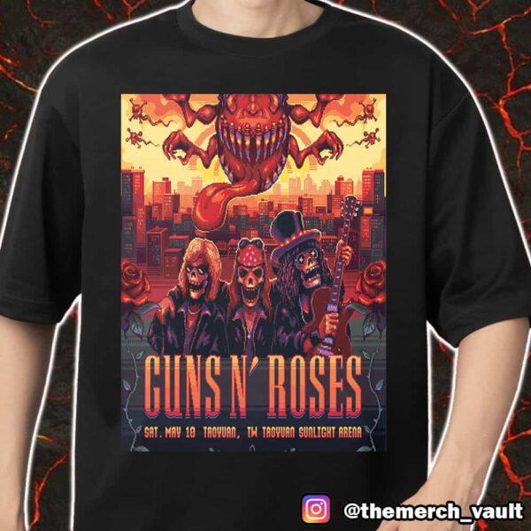Official Tour Poster For Guns N’ Roses Live In Taiwan Taoyuan Sunlight Arena Concert May 10 2025 Merch Unisex T-Shirt