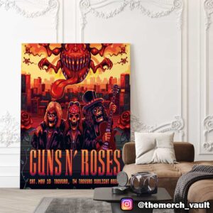 Official Tour Poster For Guns N’ Roses Live In Taiwan Taoyuan Sunlight Arena Concert May 10 2025 Poster Canvas Home Decor