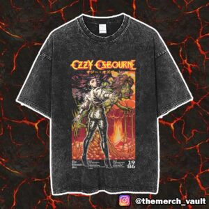 Ozzy Osbourne The Ultimate Sin Anime By JPTRONWALKER Rockabillia Exclusive Vintage Washed Unisex T-Shirt
