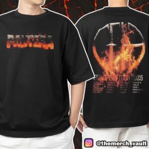 Pantera Logo European Tour 2025 With Tour Stops Print On Back Unisex T Shirt Merchandise