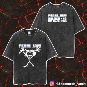 Pearl Jam Dark Matter Tour 2025 With Teen Jesus And The Jean Teasers May 11 2025 At Lenovo Center Raleigh NC Trans Stickman Event Tee Merch Unisex Washed T Shirt