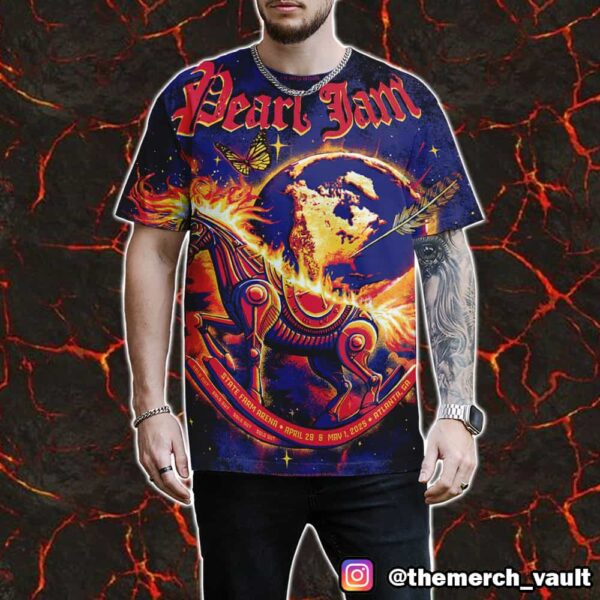Pearl Jam Dark Matter Tour Artwork By Rubysue Graphics At State Farm Arena April 29 And May 1 2025 Atlanta GA All Over Print Graphic Tee
