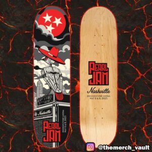 Pearl Jam Dark Matter Tour May 6-8 2025 At Bridgestone Arena Nashville TN Skateboard Event Deck Art By Brian Hoffman