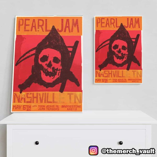 Pearl Jam Dark Matter Tour With Teen Jesus And The Jean Teasers May 6 2025 At Bridgestone Arena Event Poster Art By Matt Eddmenson Poster Canvas