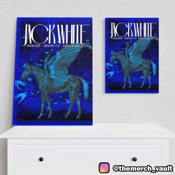 Poster Show For Jack White Designed By Carlos Banda May 8 2025 At Denver CO Mission BallRoom Poster Canvas