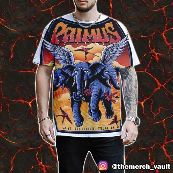 Primus Event Poster Show By F4D Studios Limited Edition May 1 2025 At BOK Center All Over Print Graphic Tee