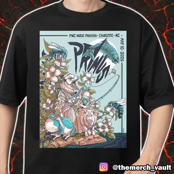 Primus May 10 2025 Event Poster By Kaia Sauter At PNC Music Pavilion Charlotte NC Merch Unisex T-Shirt