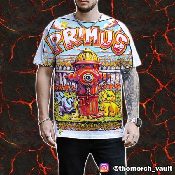 Primus Poster Event Artwork By AJ Masthay May 24 2025 At Ruoff Music Center Noblesville IN All Over Print Graphic T-Shirt, Hoodie