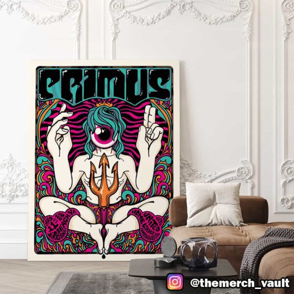 Primus Poster Event Design Artwork By Billy Delicious Design League Baumann May 11 2025 At Veterans United Home Loan Amphitheater Virginia Beach VA Poster Canvas Home Decor