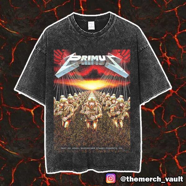 Primus Poster Show May 22 2025 At Budweiser Stage Toronto ON Artwork Design By milestsang Vintage Washed Unisex T-Shirt