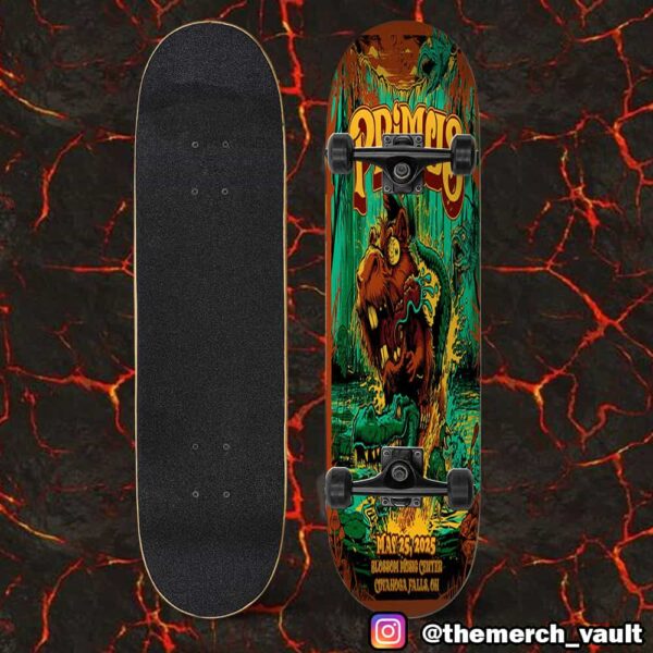 Primus Tonight Poster Show Design Artwork By Paul Felmer May 25 2025 At Blossom Music Center Cuyahoga Falls OH Skateboard Event Deck
