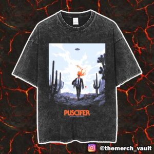 Puscifer Event Poster Las Vegas April 25th 2025 Limited Poster Artwork By Ken Taylor Unisex Vintage Washed T-Shirt