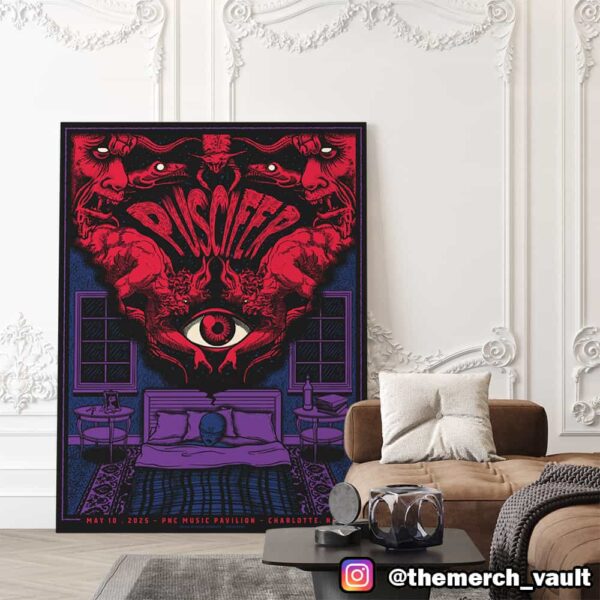 Puscifer May 10 2025 Event Poster By Status Serigraph At PNC Music Pavilion Charlotte NC Poster Canvas Home Decor