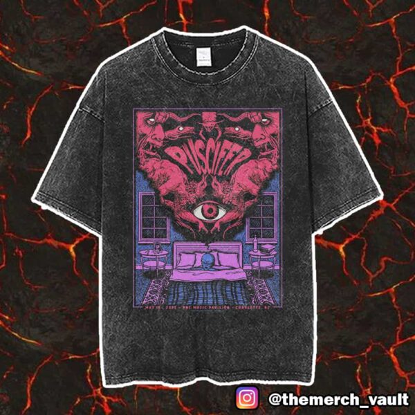 Puscifer May 10 2025 Event Poster By Status Serigraph At PNC Music Pavilion Charlotte NC Unisex Vintage Washed T-Shirt