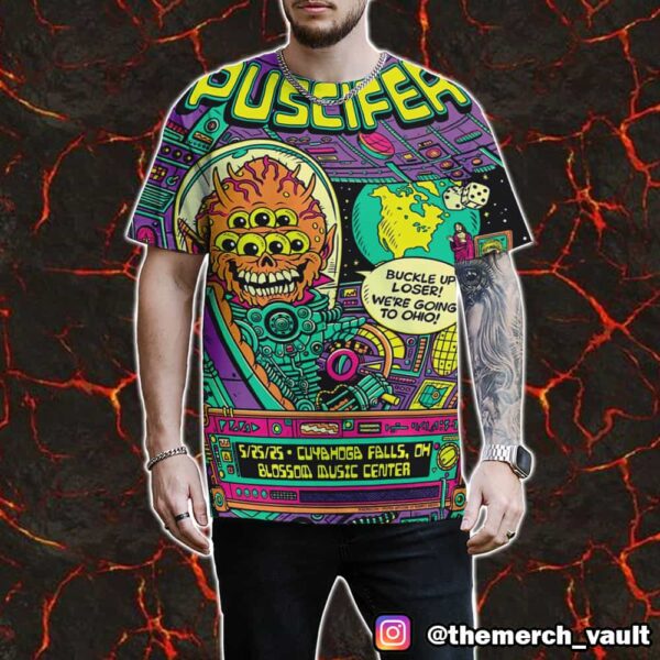 Puscifer Tonight Poster Show Design Artwork By PHIL GUY May 25 2025 At Blossom Music Center Cuyahoga Falls OH All Over Print Graphic T-Shirt, Hoodie